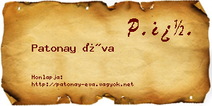 Patonay Éva névjegykártya