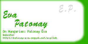 eva patonay business card