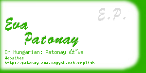 eva patonay business card